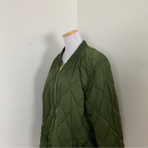 Old Navy Lightweight Quilted Puffer Jacket Women’s 2X Army Green Pockets - Picture 11 of 12